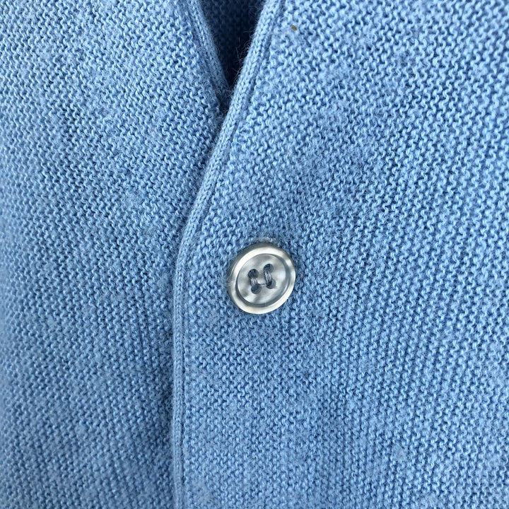 80'S MUNSINGWEAR GRAND SLAM Acrylic Knit Cardigan, Made in USA, Men's Size L (Equivalent), Vintage Oron Acrylic Blue type light blue Vintage Second Hand