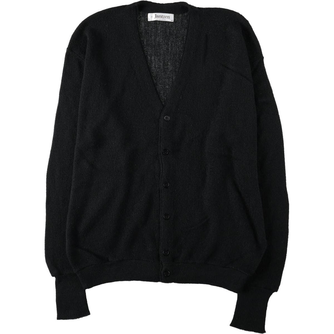 ~90'S Jantzen Acrylic Knit Cardigan, Made in USA, Men's XL equivalent, Vintage unclear black type Vintage Second Hand