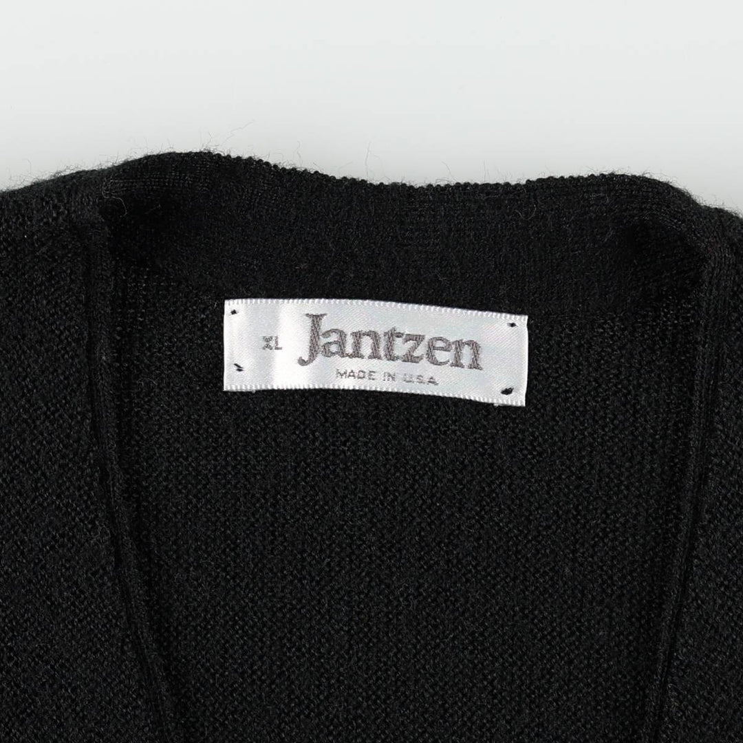 ~90'S Jantzen Acrylic Knit Cardigan, Made in USA, Men's XL equivalent, Vintage unclear black type Vintage Second Hand
