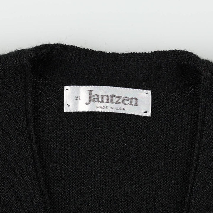 ~90'S Jantzen Acrylic Knit Cardigan, Made in USA, Men's XL equivalent, Vintage unclear black type Vintage Second Hand