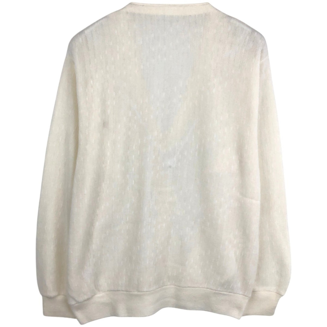 Acrylic knit cardigan, made in Canada, men's size XL equivalent, vintage. acrylic white type Vintage Second Hand