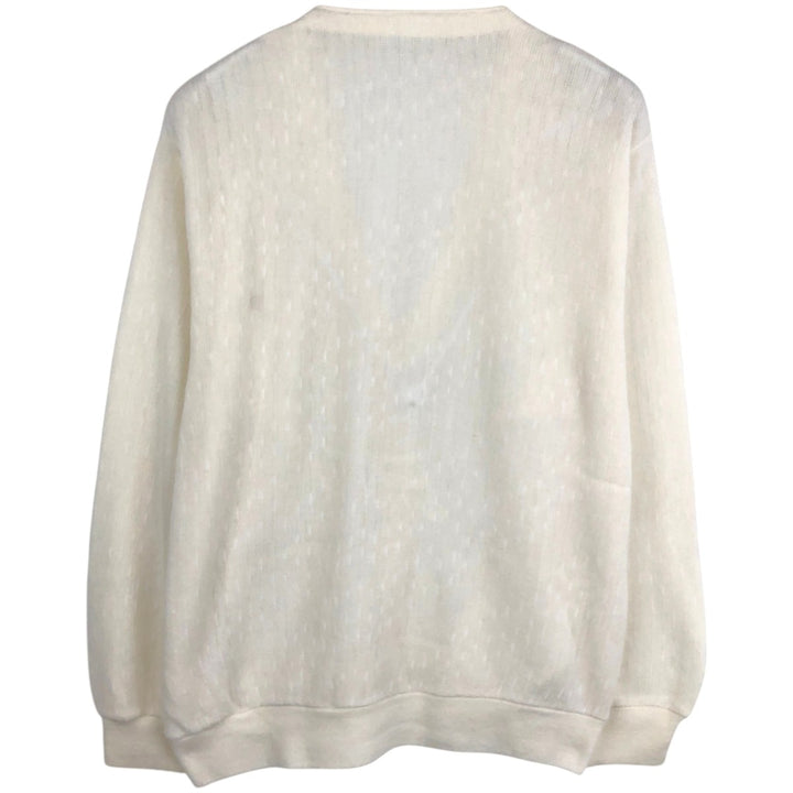 Acrylic knit cardigan, made in Canada, men's size XL equivalent, vintage. acrylic white type Vintage Second Hand