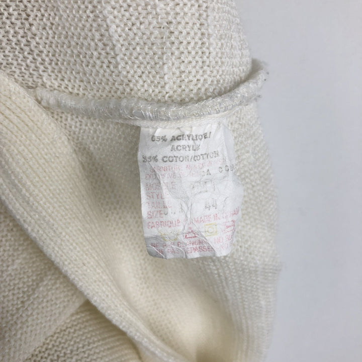 Acrylic knit cardigan, made in Canada, men's size XL equivalent, vintage. acrylic white type Vintage Second Hand