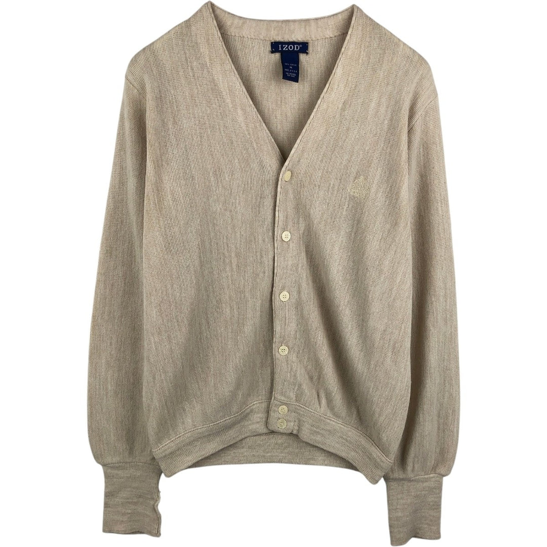 IZOD Acrylic Knit Cardigan, Made in USA, Men's Size M (approx.), Vintage acrylic Beige type Vintage Second Hand