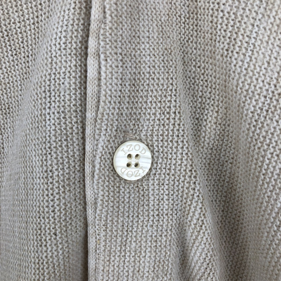 IZOD Acrylic Knit Cardigan, Made in USA, Men's Size M (approx.), Vintage acrylic Beige type Vintage Second Hand