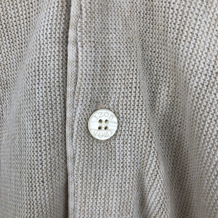 IZOD Acrylic Knit Cardigan, Made in USA, Men's Size M (approx.), Vintage acrylic Beige type Vintage Second Hand