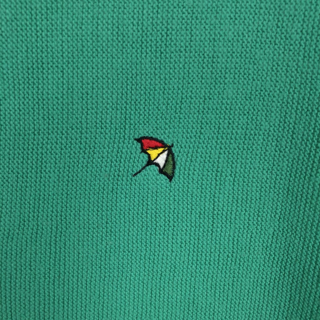 70s-80'S Arnold Palmer Acrylic Knit Cardigan, Made in USA, Men's XL equivalent, Vintage acrylic green type yellow green Vintage Second Hand