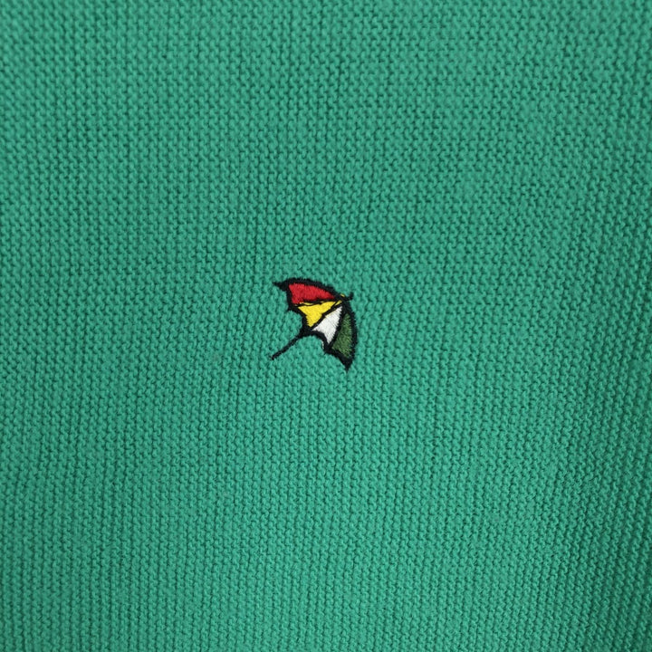70s-80'S Arnold Palmer Acrylic Knit Cardigan, Made in USA, Men's XL equivalent, Vintage acrylic green type yellow green Vintage Second Hand