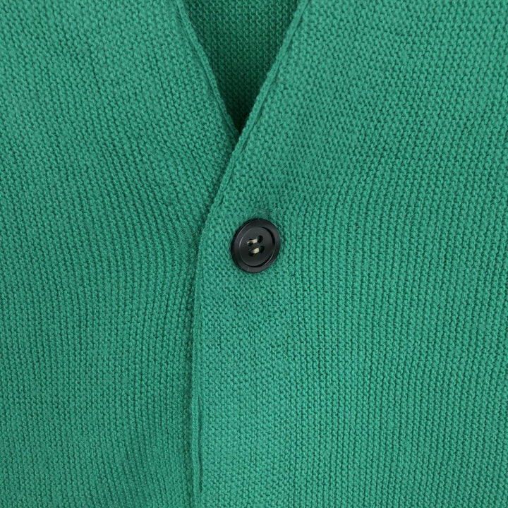 70s-80'S Arnold Palmer Acrylic Knit Cardigan, Made in USA, Men's XL equivalent, Vintage acrylic green type yellow green Vintage Second Hand