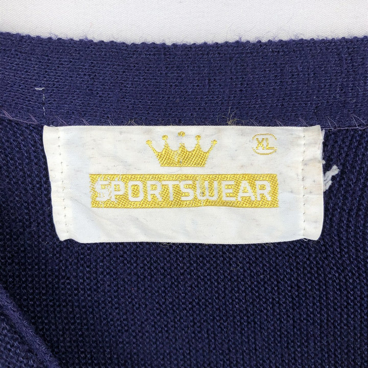 80'S Sportswear SPORTSWEAR Acrylic Knit Cardigan XL (Men's XL equivalent) Vintage unclear navy blue type Vintage Second Hand