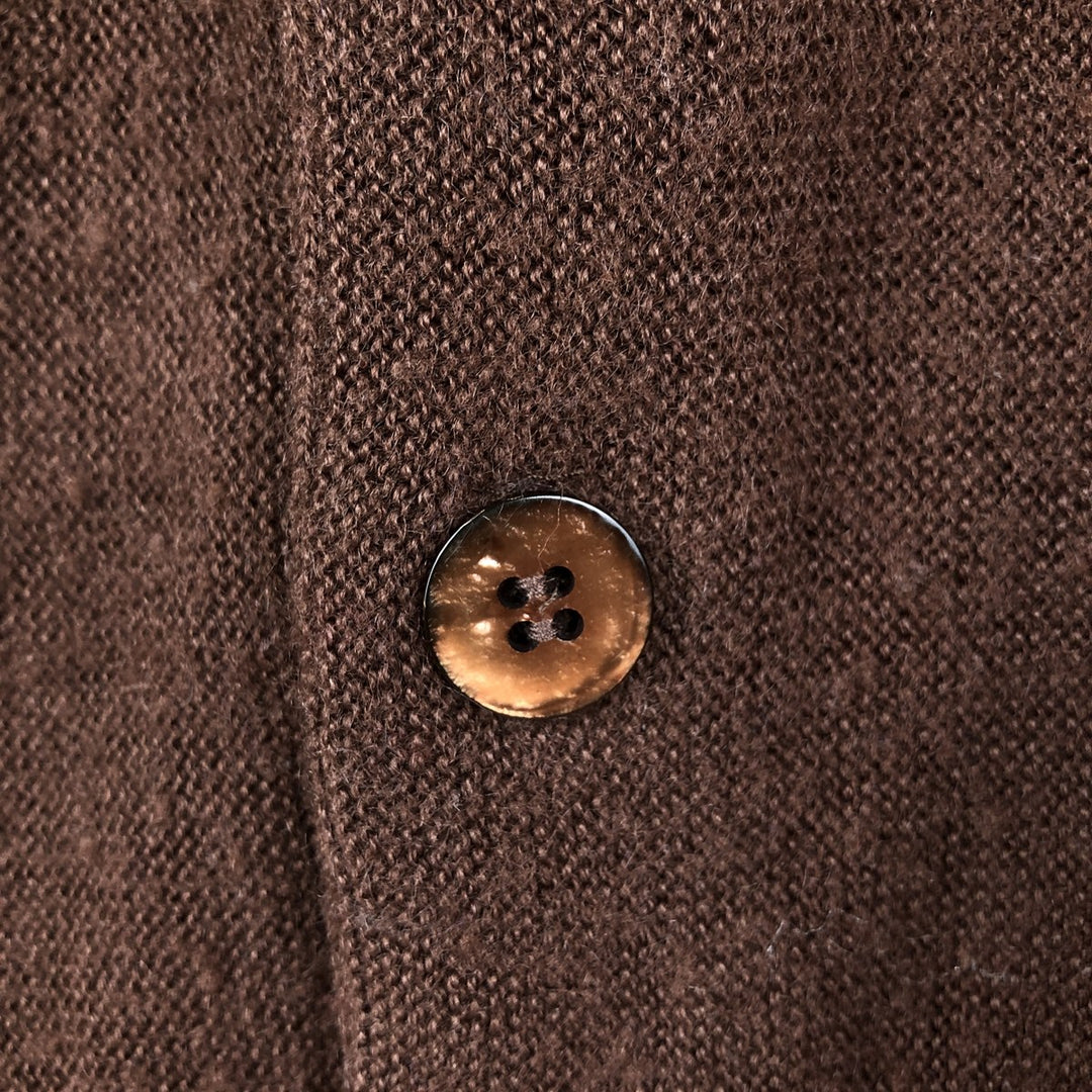 70s-80'S LORD JEFF Acrylic Knit Cardigan, Made in USA, Men's Size L (Equivalent), Vintage Oron Acrylic brown type Vintage Second Hand
