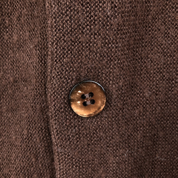 70s-80'S LORD JEFF Acrylic Knit Cardigan, Made in USA, Men's Size L (Equivalent), Vintage Oron Acrylic brown type Vintage Second Hand