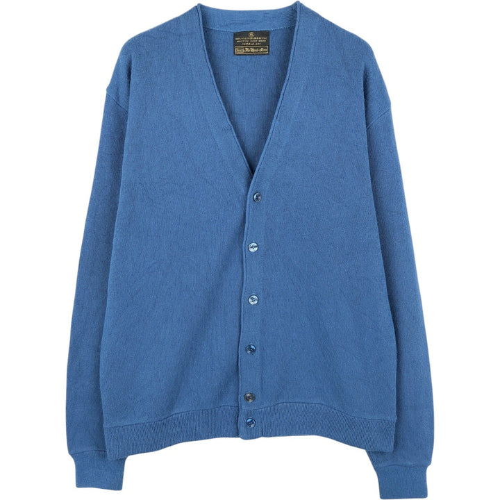 70s-80'S Sears The Men's Store Acrylic Knit Cardigan, Men's Size XL (approx.), Vintage Oron Acrylic blue type Vintage Second Hand