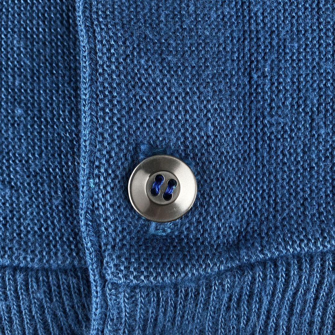 70s-80'S Sears The Men's Store Acrylic Knit Cardigan, Men's Size XL (approx.), Vintage Oron Acrylic blue type Vintage Second Hand