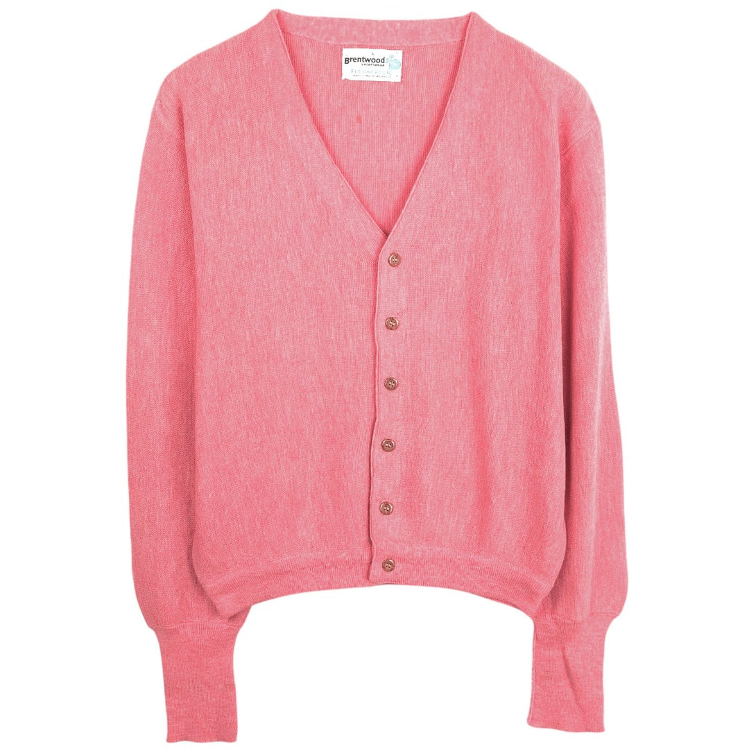 BRENTWOOD Acrylic Knit Cardigan, Men's Size L (approx.) acrylic pink type Vintage Second Hand