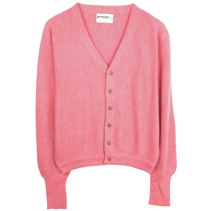 BRENTWOOD Acrylic Knit Cardigan, Men's Size L (approx.) acrylic pink type Vintage Second Hand