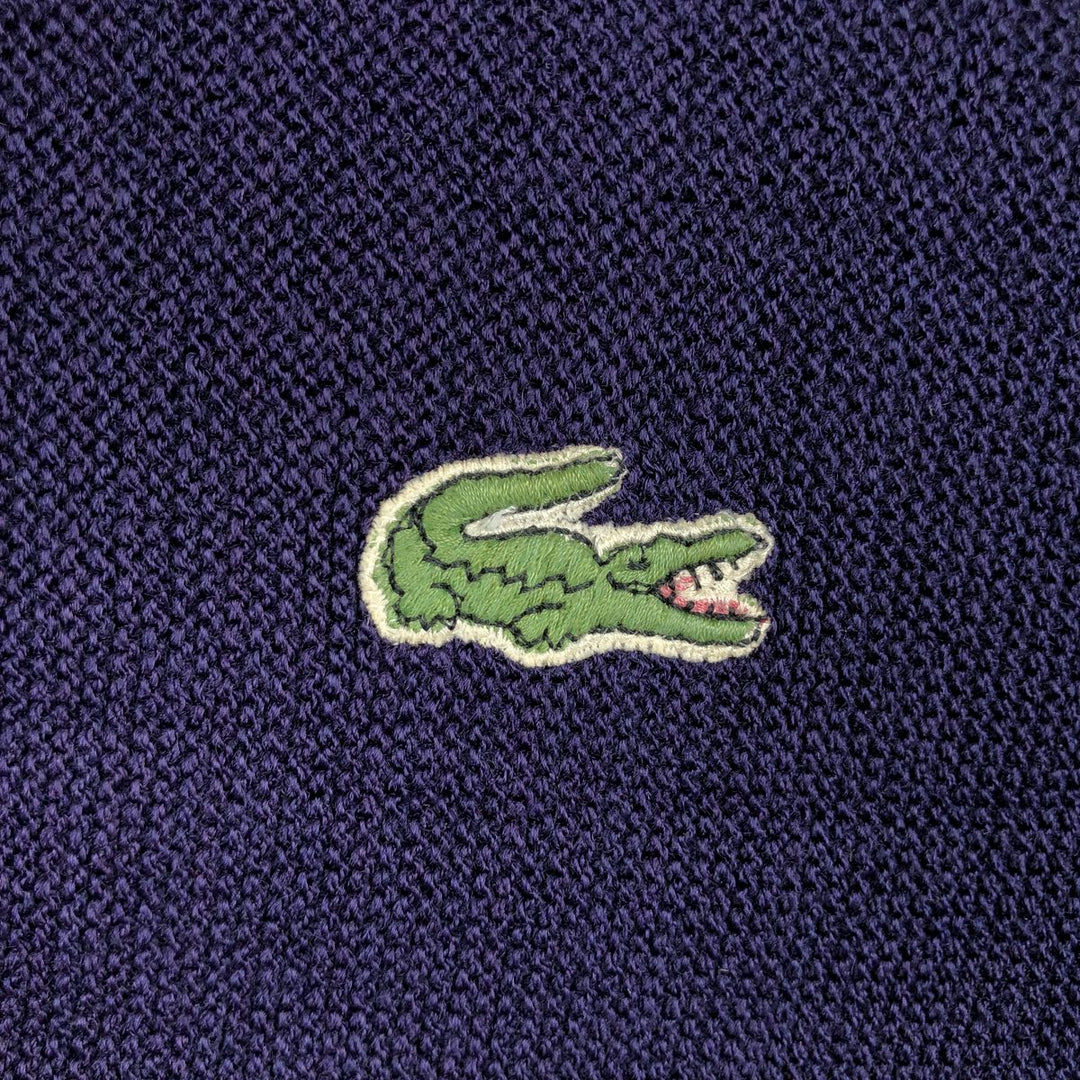70s-80'S Lacoste CHEMISE Acrylic Knit Cardigan, Made in Spain, Men's XL equivalent, Vintage acrylic navy blue type Vintage Second Hand