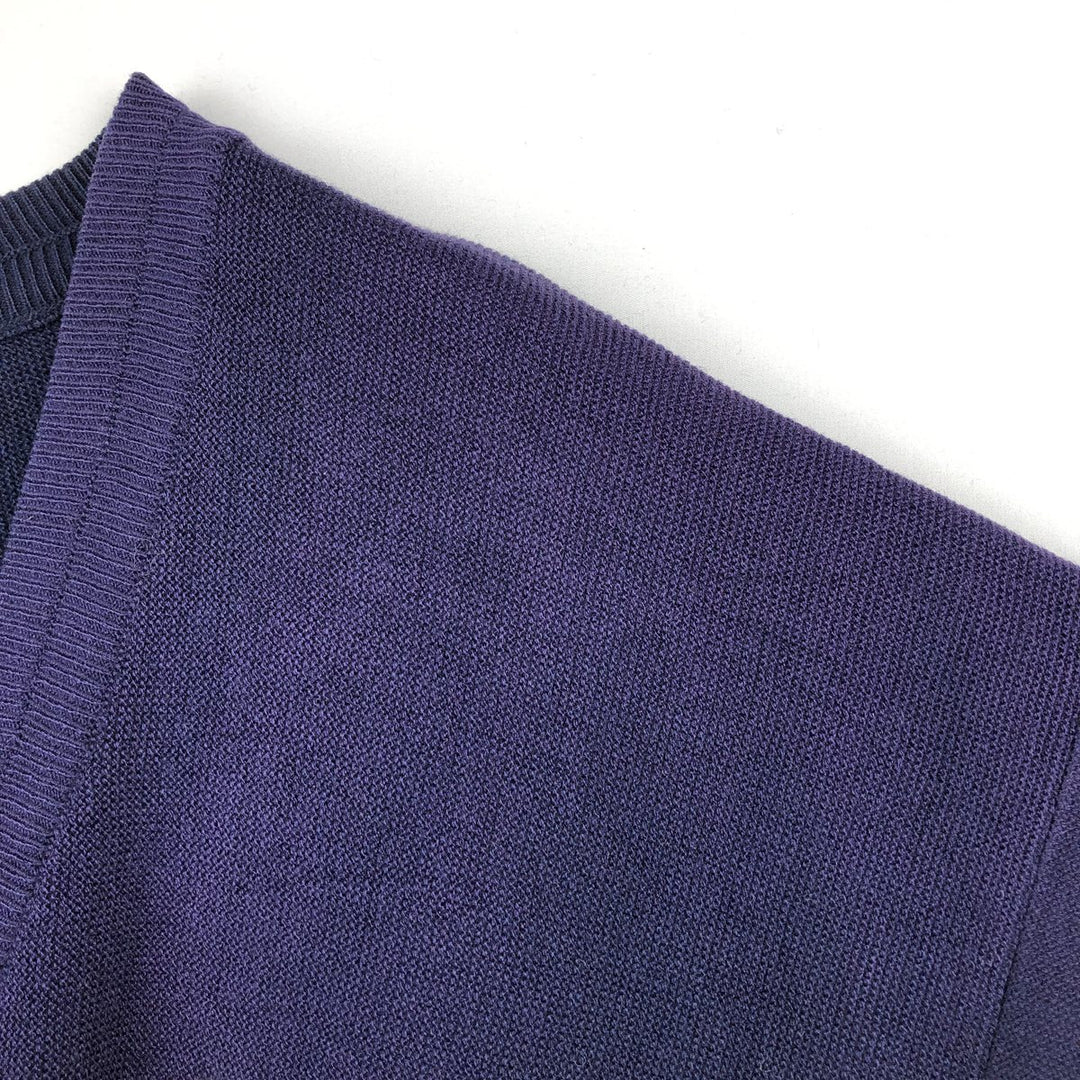 70s-80'S Lacoste CHEMISE Acrylic Knit Cardigan, Made in Spain, Men's XL equivalent, Vintage acrylic navy blue type Vintage Second Hand