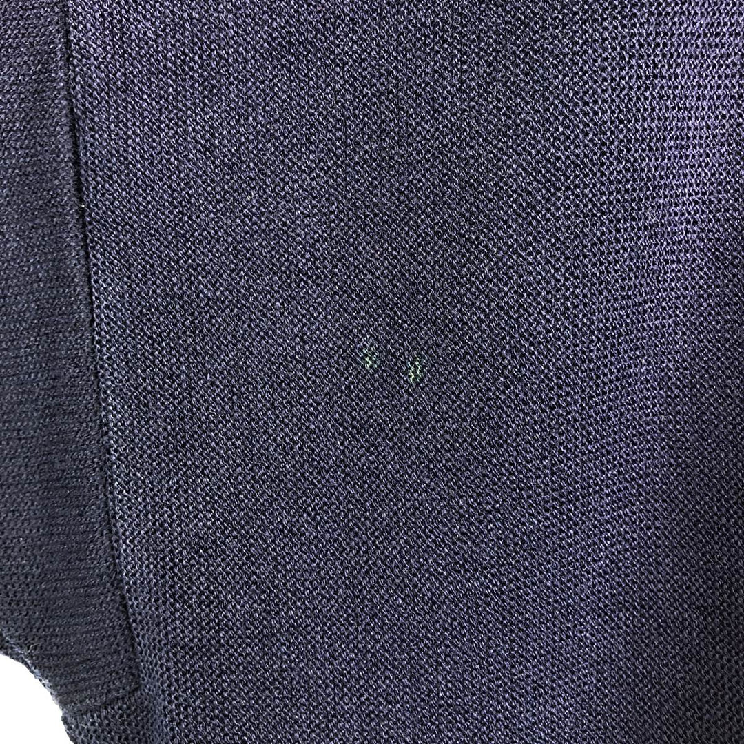 70s-80'S Lacoste CHEMISE Acrylic Knit Cardigan, Made in Spain, Men's XL equivalent, Vintage acrylic navy blue type Vintage Second Hand