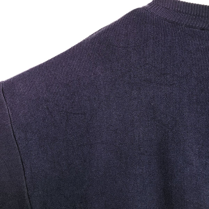70s-80'S Lacoste CHEMISE Acrylic Knit Cardigan, Made in Spain, Men's XL equivalent, Vintage acrylic navy blue type Vintage Second Hand