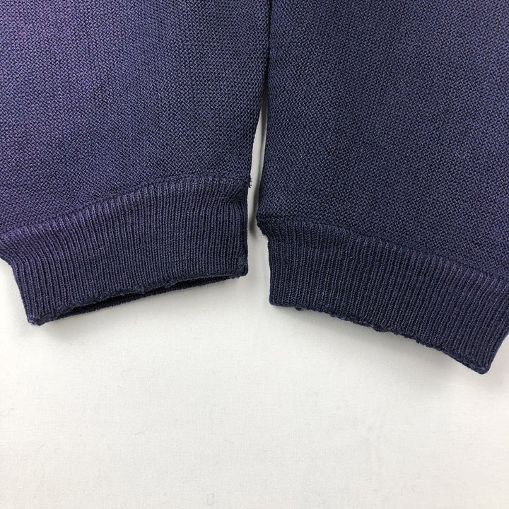 70s-80'S Lacoste CHEMISE Acrylic Knit Cardigan, Made in Spain, Men's XL equivalent, Vintage acrylic navy blue type Vintage Second Hand