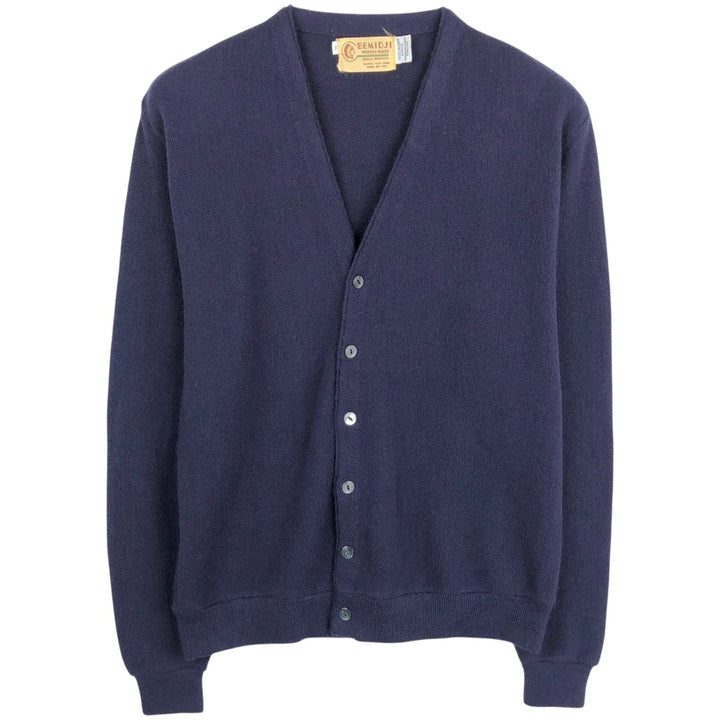 BEMIDJI Acrylic Knit Cardigan, Men's XL (approx.) acrylic navy blue type Vintage Second Hand