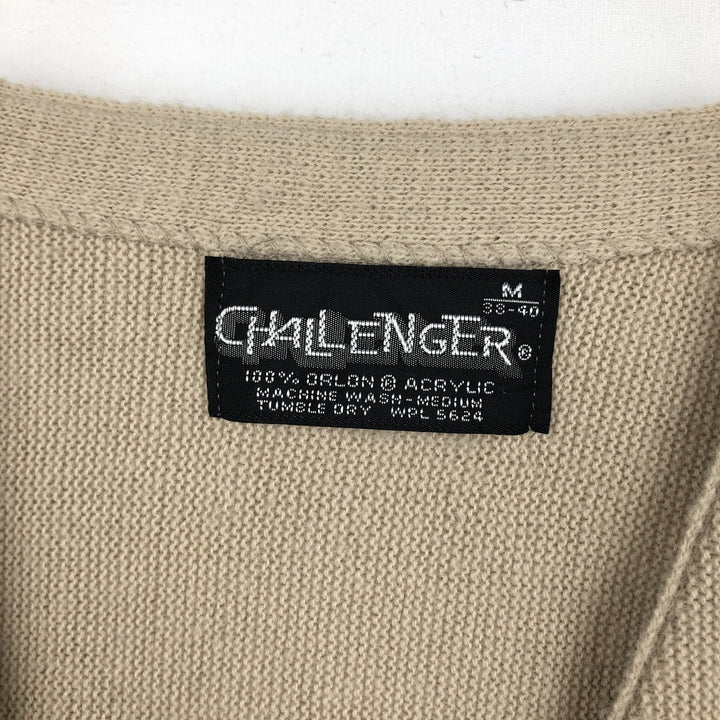 80s-90'S CHALLENGER Acrylic Knit Cardigan, Men's Size M (approx.), Vintage acrylic Beige type Vintage Second Hand