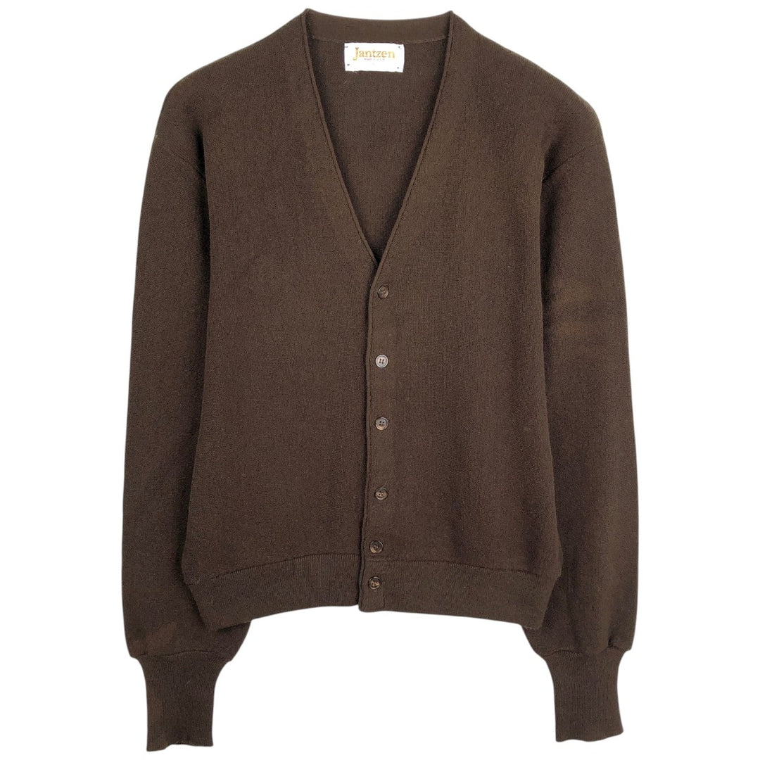 Jantzen acrylic knit cardigan, made in the USA, men's size L acrylic brown type Vintage Second Hand