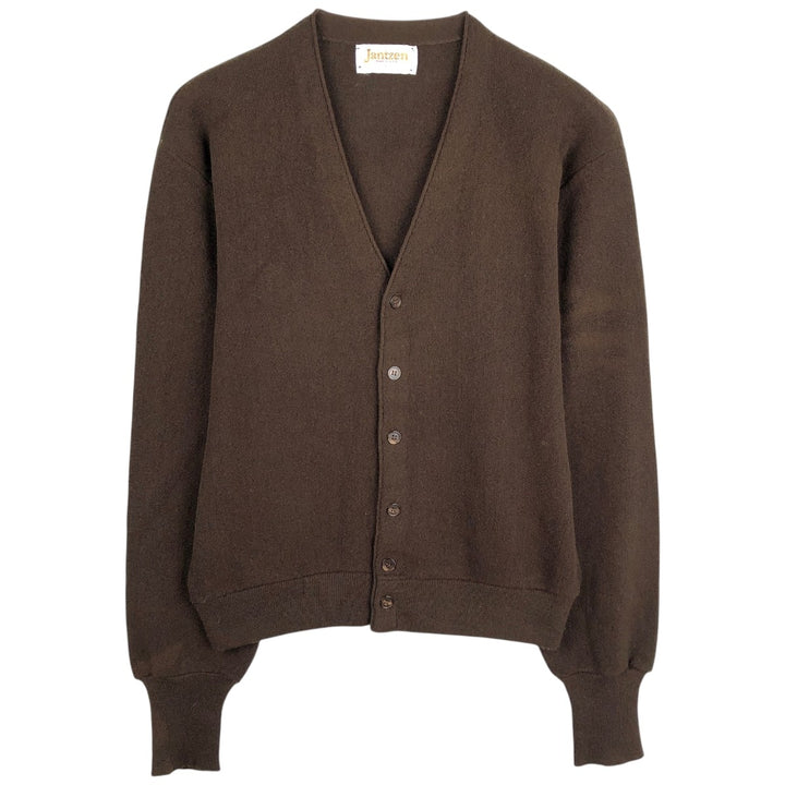 Jantzen acrylic knit cardigan, made in the USA, men's size L acrylic brown type Vintage Second Hand