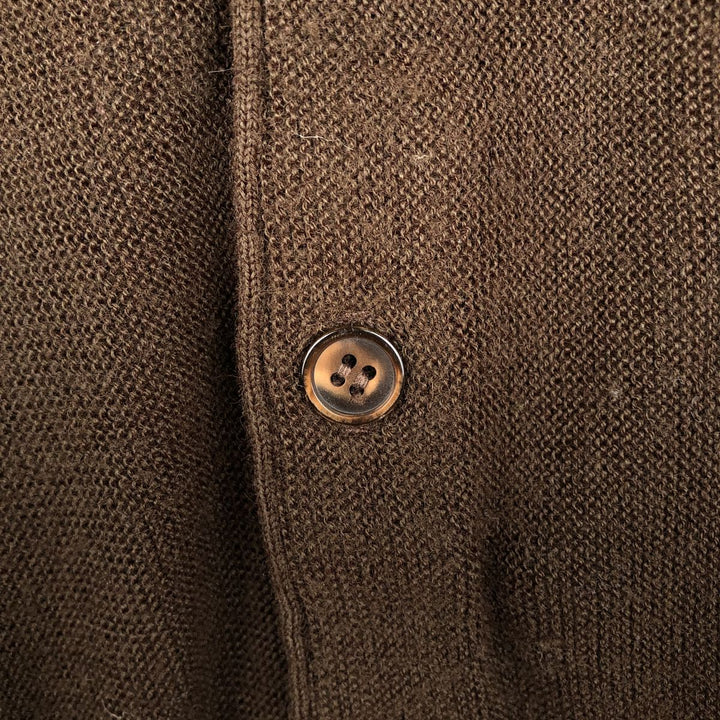 Jantzen acrylic knit cardigan, made in the USA, men's size L acrylic brown type Vintage Second Hand