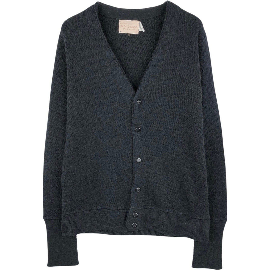 Brian MacNeil Acrylic Knit Cardigan, Large (equivalent to Men's L), Vintage acrylic black type Vintage Second Hand