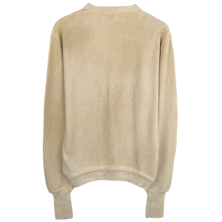 Vintage 1970'S JEFFLINKS acrylic knit cardigan, made in the USA, size L, men's Oron Acrylic Beige type Vintage Second Hand