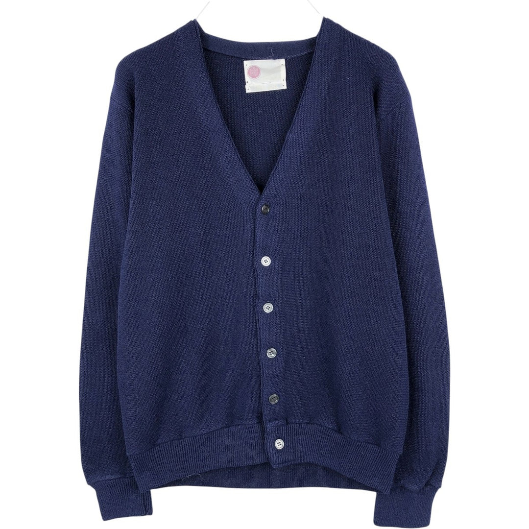 1970'S KINGS ROAD knit cardigan, men's size M (approx.), long sleeves, vintage. unclear Navy blue Vintage Second Hand