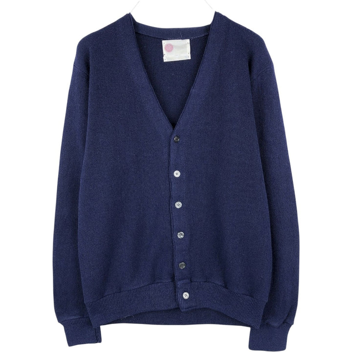 1970'S KINGS ROAD knit cardigan, men's size M (approx.), long sleeves, vintage. unclear Navy blue Vintage Second Hand