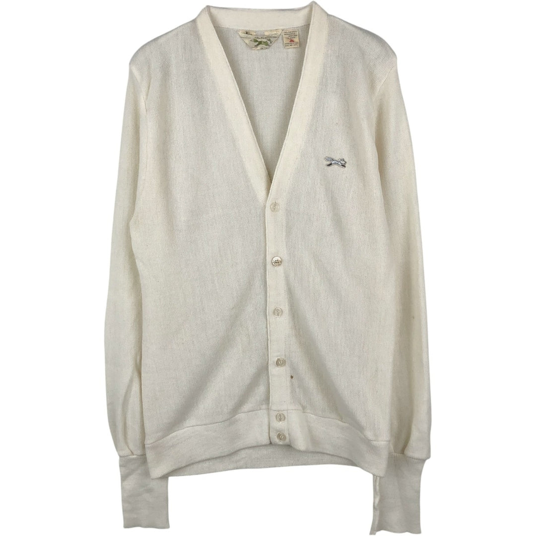 JCPenney THE FOX COLLECTION Acrylic Knit Cardigan, Men's Size XL (approx.), Vintage acrylic white type Vintage Second Hand
