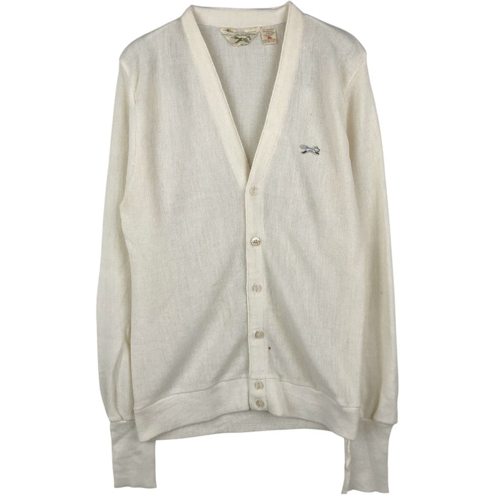 JCPenney THE FOX COLLECTION Acrylic Knit Cardigan, Men's Size XL (approx.), Vintage acrylic white type Vintage Second Hand