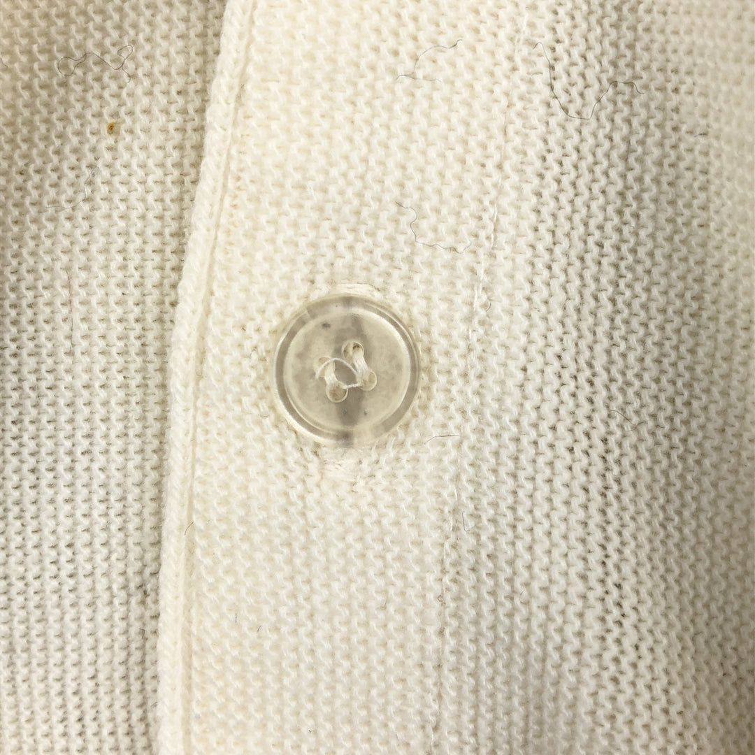 JCPenney THE FOX COLLECTION Acrylic Knit Cardigan, Men's Size XL (approx.), Vintage acrylic white type Vintage Second Hand