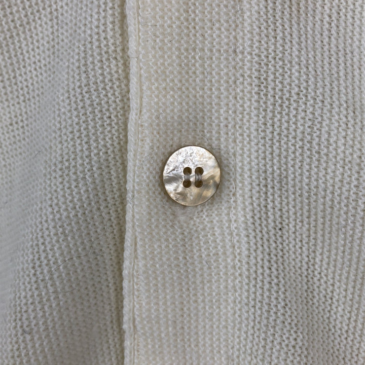 JCPenney THE FOX COLLECTION Acrylic Knit Cardigan, Men's Size XL (approx.), Vintage acrylic white type Vintage Second Hand