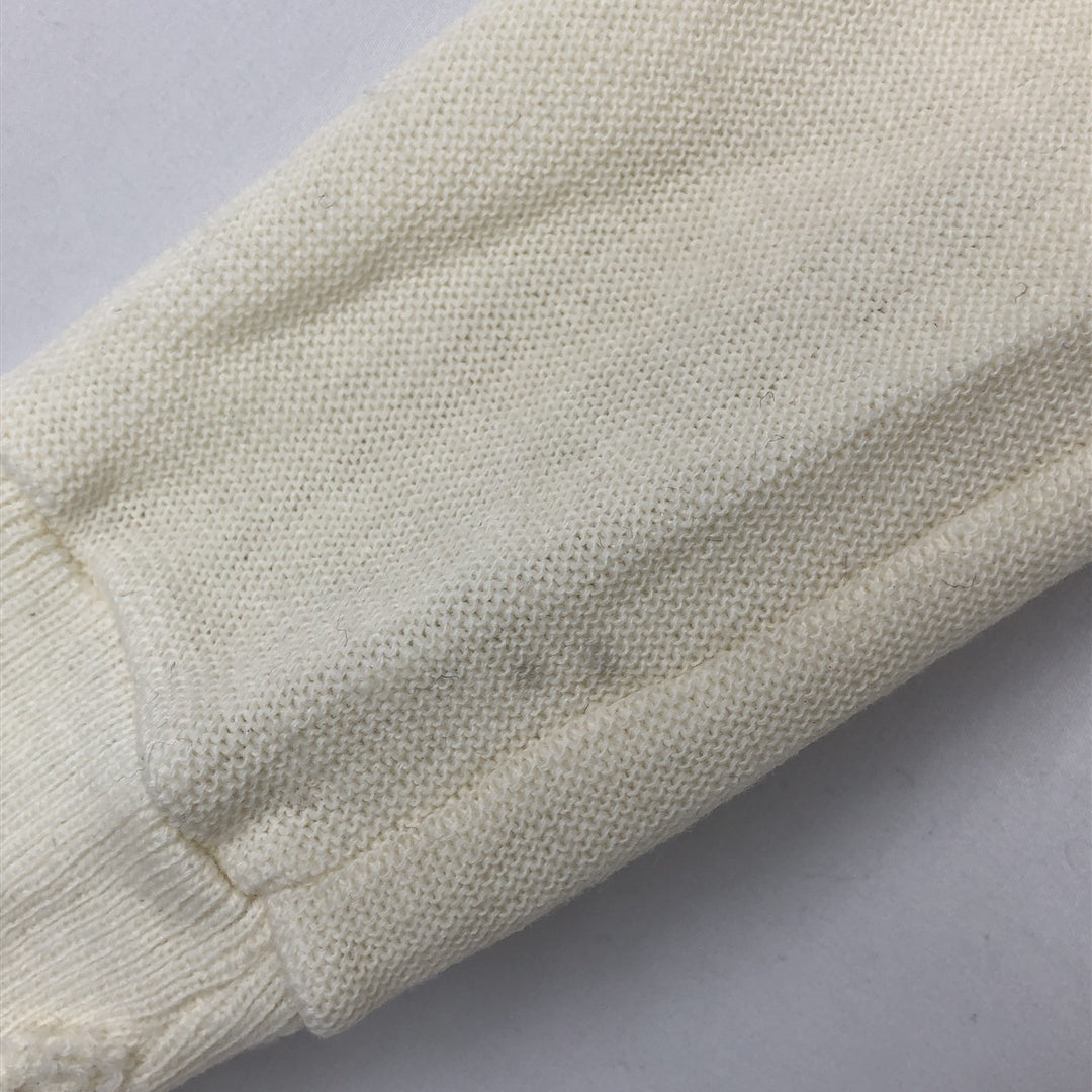 JCPenney THE FOX COLLECTION Acrylic Knit Cardigan, Men's Size XL (approx.), Vintage acrylic white type Vintage Second Hand