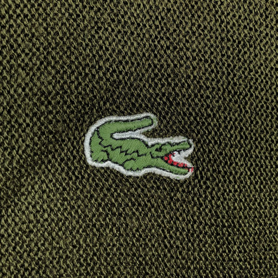 1980'S Lacoste CHEMISE knit cardigan, made in Spain, men's size M equivalent, vintage. unclear Khaki type Vintage Second Hand