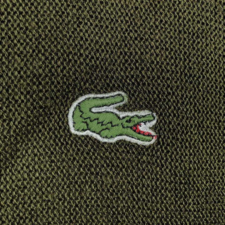 1980'S Lacoste CHEMISE knit cardigan, made in Spain, men's size M equivalent, vintage. unclear Khaki type Vintage Second Hand