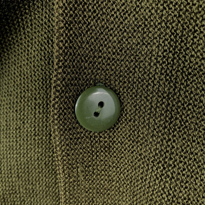 1980'S Lacoste CHEMISE knit cardigan, made in Spain, men's size M equivalent, vintage. unclear Khaki type Vintage Second Hand