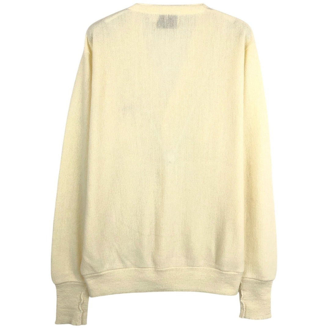70s-80'S STEEPLECHASE Acrylic Knit Cardigan, Men's Size L (approx.), Vintage unclear yellow type Vintage Second Hand