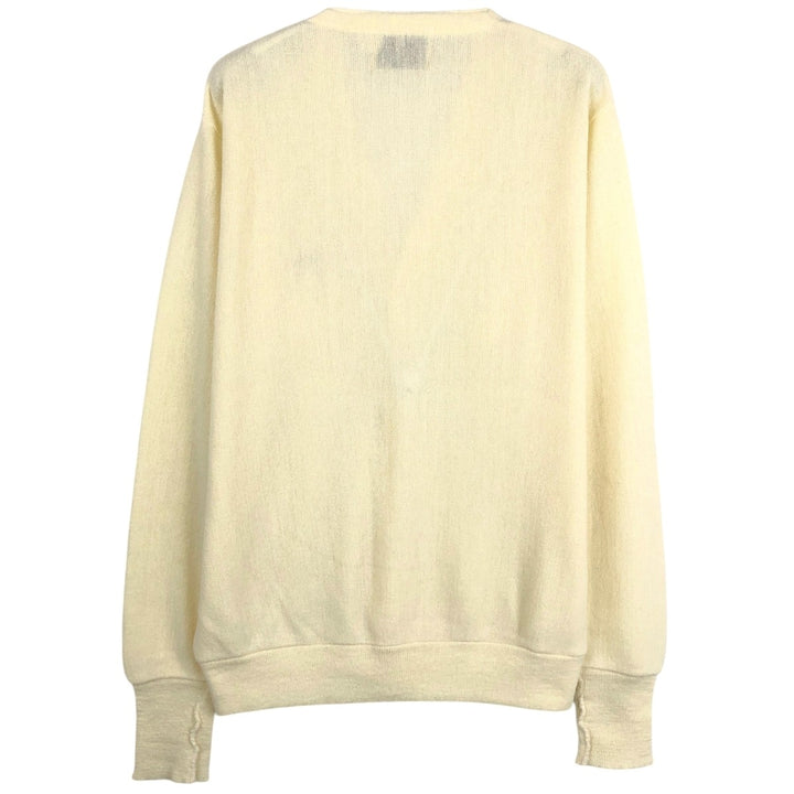 70s-80'S STEEPLECHASE Acrylic Knit Cardigan, Men's Size L (approx.), Vintage unclear yellow type Vintage Second Hand