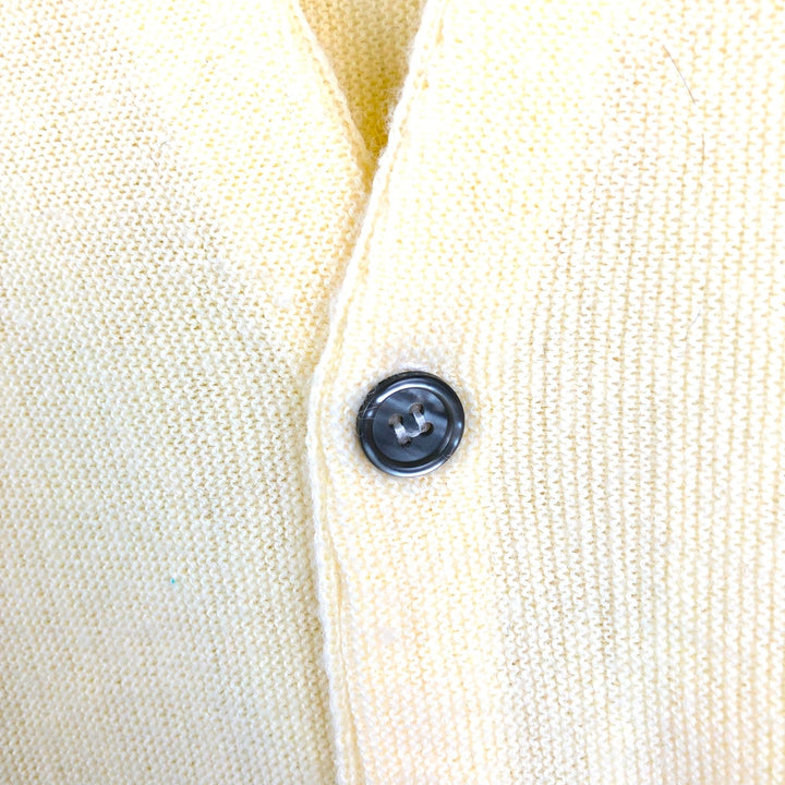 70s-80'S STEEPLECHASE Acrylic Knit Cardigan, Men's Size L (approx.), Vintage unclear yellow type Vintage Second Hand