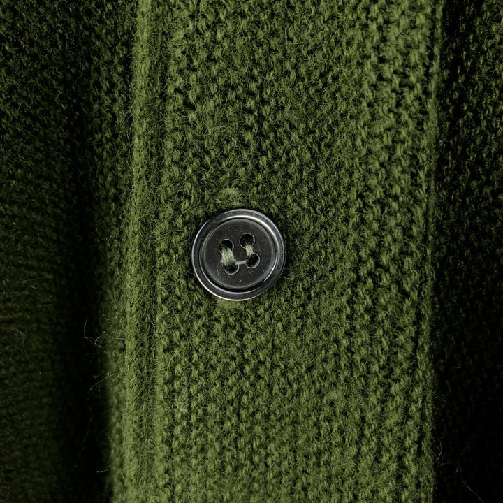 ~1970'S Town Craft JC Penney Knit Cardigan, Men's Size L (approx.), Vintage unclear Khaki type Vintage Second Hand