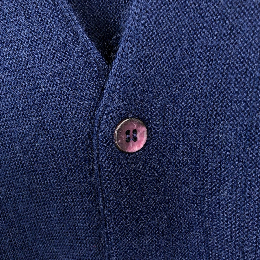 1970'S Sears Kings Road Acrylic Knit Cardigan, Men's Size XL (approx.), Vintage Oron Acrylic navy blue type Vintage Second Hand
