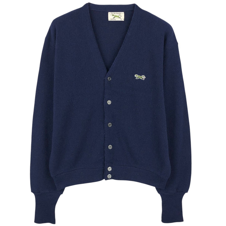 1970'S JCPenney THE FOX Sweater Knit Cardigan, Made in USA, Men's Size M (approx.), Vintage unclear navy blue type Vintage Second Hand