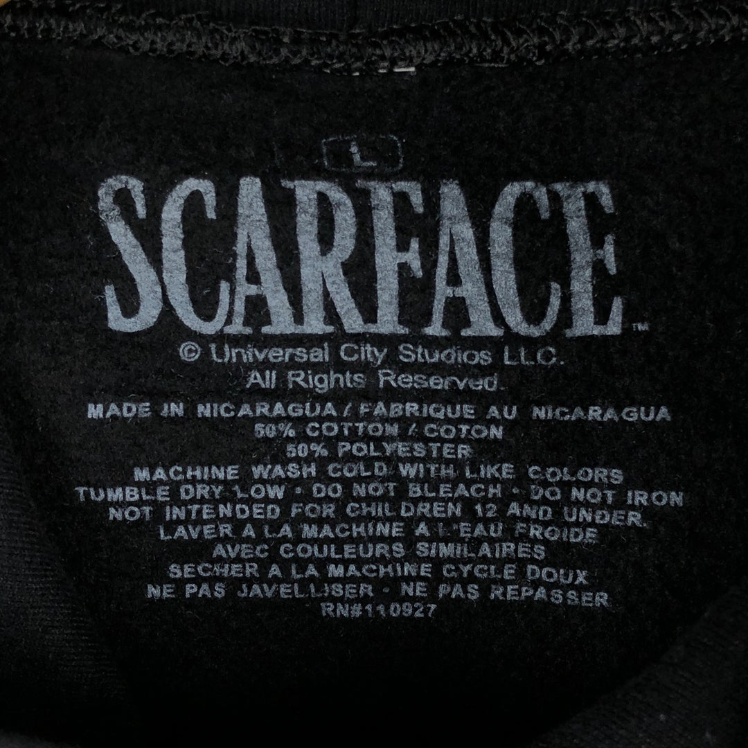 Scarface Movie Sweatshirt Pullover Hoodie, Men's Size L cotton black type Vintage Second Hand