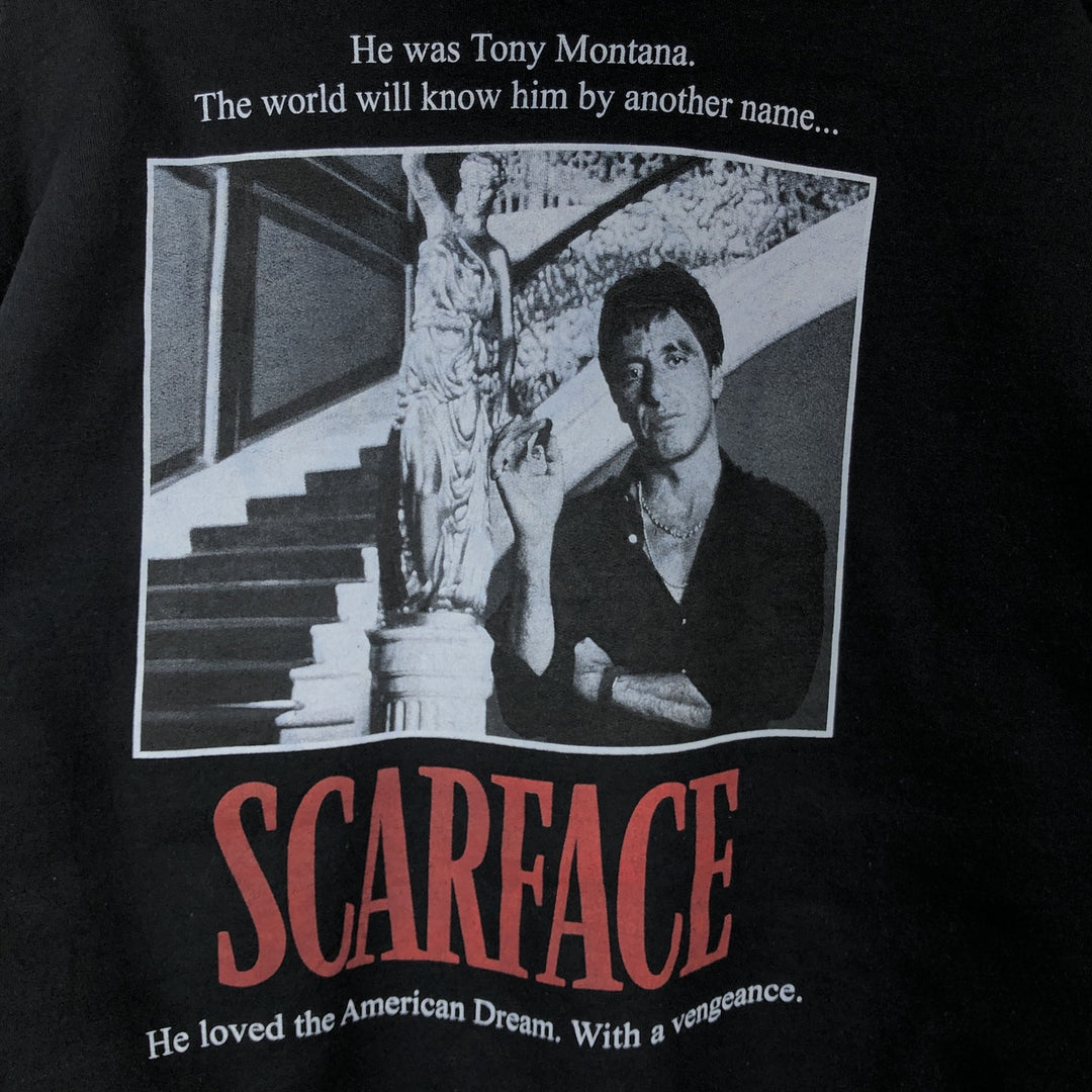 Scarface Movie Sweatshirt Pullover Hoodie, Men's Size L cotton black type Vintage Second Hand